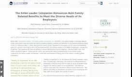 
							         The Estée Lauder Companies Announces Bold Family-Related ...								  
							    