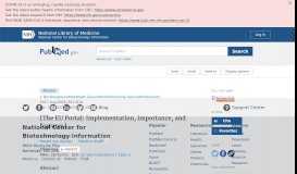 
							         [The EU Portal: Implementation, importance, and features]. - NCBI								  
							    
