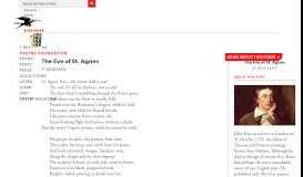 
							         The Eve of St. Agnes by John Keats | Poetry Foundation								  
							    