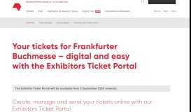 
							         The Exhibitor Ticket Portal of Frankfurter Buchmesse								  
							    