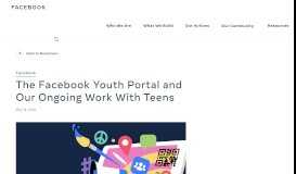 
							         The Facebook Youth Portal and Our Ongoing Work With Teens ...								  
							    