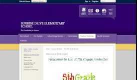 
							         The Fifth Grade Website / Welcome to Fifth Grade!								  
							    