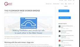 
							         The FileMaker Web Viewer Bridge - Geist Interactive								  
							    