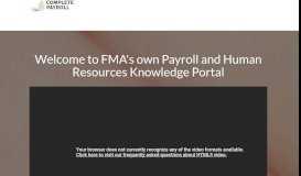 
							         The FMA Payroll Knowledge Portal - Complete Payroll								  
							    