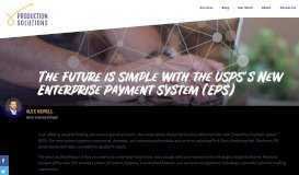 
							         The Future is Simple with the USPS's New Enterprise Payment System ...								  
							    