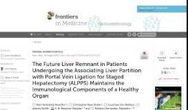 
							         The Future Liver Remnant in Patients Undergoing the ... - Frontiers								  
							    