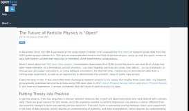 
							         The Future of Particle Physics is - CERN Open Data Portal								  
							    
