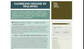 
							         The great Malaysia online casino system - GAMBLING ...								  
							    