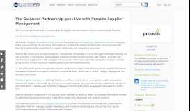 
							         The Guinness Partnership goes live with Proactis Supplier Management								  
							    
