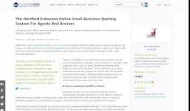 
							         The Hartford Enhances Online Small Business Quoting System For ...								  
							    