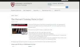 
							         The Harvard Training Portal is live! | Harvard University Information ...								  
							    