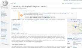 
							         The Henley College (Henley-on-Thames) - Wikipedia								  
							    