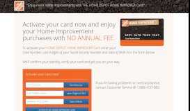 
							         THE HOME DEPOT HOME IMPROVER Card Activation Page								  
							    