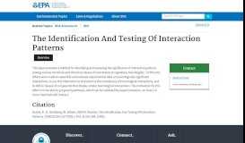 
							         THE IDENTIFICATION AND TESTING OF INTERACTION ... - EPA								  
							    