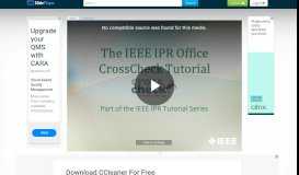 
							         The IEEE IPR Office CrossCheck Tutorial - ppt video online download								  
							    