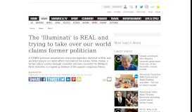 
							         The 'Illuminati' is REAL and trying to take over our world claims former ...								  
							    