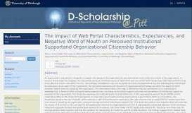 
							         The Impact of Web Portal Characteristics, Expectancies, and Negative ...								  
							    