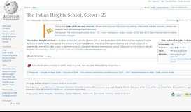
							         The Indian Heights School, Sector - 23 - Wikipedia								  
							    