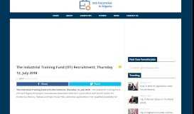 
							         The Industrial Training Fund (ITF) Recruitment, Thursday 12, July ...								  
							    