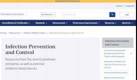
							         The Infection Prevention and Control Portal | Joint Commission								  
							    