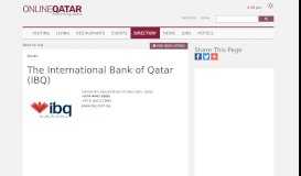 
							         The International Bank of Qatar (IBQ) Banks Qatar								  
							    