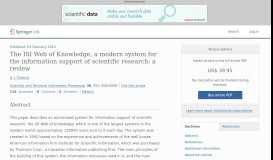 
							         The ISI Web of Knowledge, a modern system for the information ...								  
							    