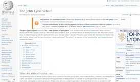 
							         The John Lyon School - Wikipedia								  
							    