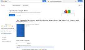 
							         The Journal of Anatomy and Physiology, Normal and Pathological, ...								  
							    