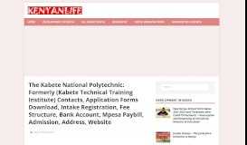
							         The Kabete National Polytechnic: Formerly Kabete Technical Training ...								  
							    