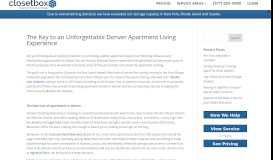 
							         The Key to an Unforgettable Denver Apartment Living Experience								  
							    