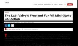 
							         The Lab: Valve's free and fun VR mini-game collection - Portal 2								  
							    