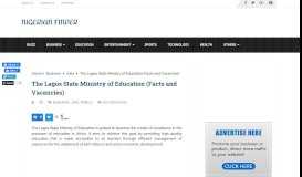 
							         The Lagos State Ministry of Education (Vacancies) - Nigerian Finder								  
							    