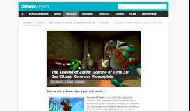 
							         The Legend of Zelda: Ocarina of Time 3D: Ein kleiner Trailer + Infos ...								  
							    