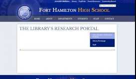 
							         THE LIBRARY'S RESEARCH PORTAL – Library – Fort Hamilton High ...								  
							    