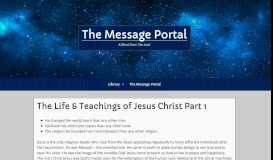 
							         The Life & Teachings of Jesus Christ Part 3 – The Message Portal								  
							    