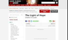 
							         The Light of Hope - Diablo III Game Guide | gamepressure.com								  
							    