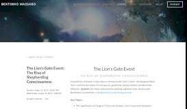 
							         The Lion's Gate Event: The Rise of Shepherding Consciousness ...								  
							    