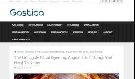 
							         The Lionsgate Portal Opening, August 8th. 4 Things You ... - Gostica								  
							    