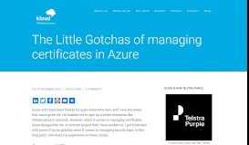 
							         The Little Gotchas of managing certificates in Azure - Kloud Blog								  
							    