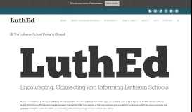 
							         The Lutheran School Portal is Closed! | LuthEd								  
							    