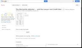 
							         The Mercantile Adjuster ... and the Lawyer and Credit Man ...: A ...								  
							    