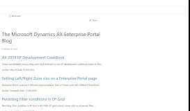 
							         The Microsoft Dynamics AX Enterprise Portal Blog								  
							    