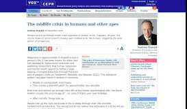 
							         The midlife crisis in humans and other apes | VOX, CEPR Policy Portal								  
							    