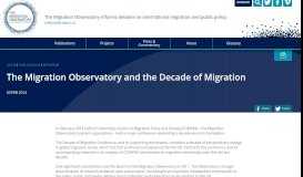 
							         The Migration Observatory and the Decade of Migration - Migration ...								  
							    
