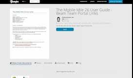 
							         The Mobile Mile 26 User Guide - Beam Team Portal Links - Yumpu								  
							    