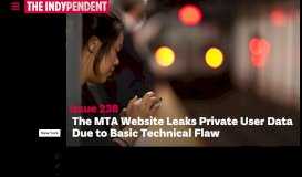 
							         The MTA Website Leaks Private User Data Due to Basic Technical ...								  
							    