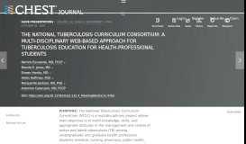 
							         THE NATIONAL TUBERCULOSIS CURRICULUM CONSORTIUM: A ...								  
							    