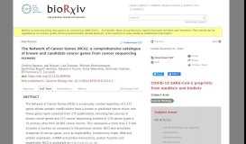 
							         The Network of Cancer Genes (NCG): a comprehensive ... - bioRxiv								  
							    