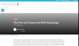 
							         The New and Improved MSN Homepage - State of Digital								  
							    
