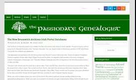 
							         The New Brunswick Archives Irish Portal Databases – The Passionate ...								  
							    